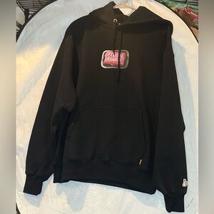 R2 Black Hoodie Sweater with Pink Logo
